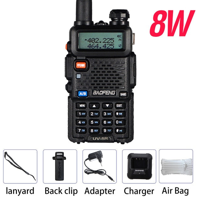 Powerful Baofeng UV-5R 8W Walkie Talkie VHF UHF Transceiver UV 5R Amateur Ham CB Radio Station 8Watts 10km Hunting Transmitter