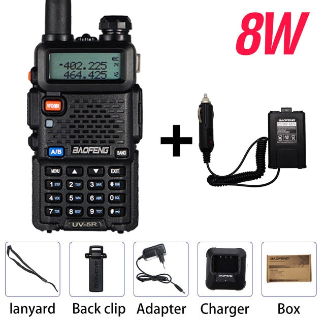 Powerful Baofeng UV-5R 8W Walkie Talkie VHF UHF Transceiver UV 5R Amateur Ham CB Radio Station 8Watts 10km Hunting Transmitter