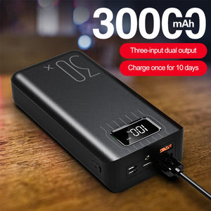 30000mAh Power Bank Portable Charging Poverbank Mobile Phone External Battery Charger Powerbank 30000 mAh for Xiaomi Mi