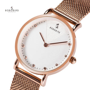 BOBO BIRD Women Watches Women Luxury stainless steel Quartz Wristwatch Lady reloj mujer Birthday anniversary gift Dropshipping