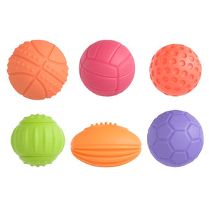 Tumama 6-12PCS Baby Toys Rubber Textured Touch Ball Baby Touch Hand Training Massage ball Tactile Senses Toy