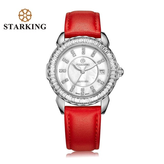 STARKING Brand Ceramic Watches New Arrival Quartz Women Luxury Watch Female Clock White Full Crystal Fashion Casual Wristwatches