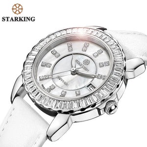 STARKING Brand Ceramic Watches New Arrival Quartz Women Luxury Watch Female Clock White Full Crystal Fashion Casual Wristwatches