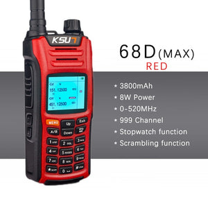 Walkie Talkie KSUN KS-XKB 6W High Power Dual Band Handheld Two Way Ham Radio Communicator HF Transceiver Amateur Handy