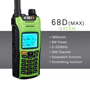 Walkie Talkie KSUN KS-XKB 6W High Power Dual Band Handheld Two Way Ham Radio Communicator HF Transceiver Amateur Handy