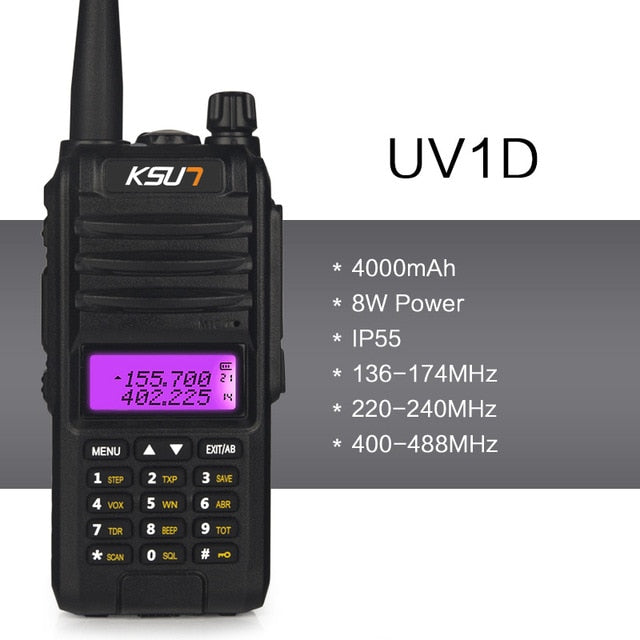 Walkie Talkie KSUN KS-XKB 6W High Power Dual Band Handheld Two Way Ham Radio Communicator HF Transceiver Amateur Handy