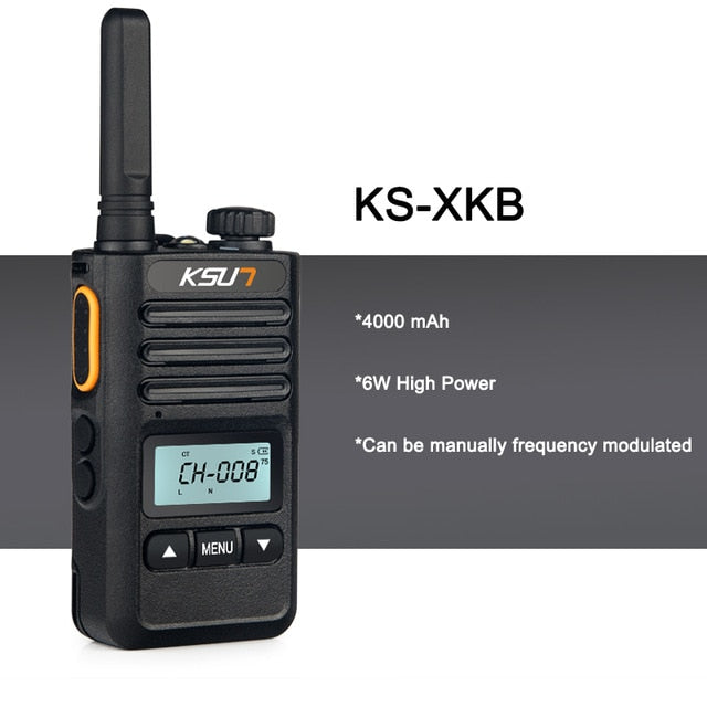 Walkie Talkie KSUN KS-XKB 6W High Power Dual Band Handheld Two Way Ham Radio Communicator HF Transceiver Amateur Handy