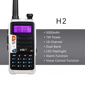 Walkie Talkie KSUN KS-XKB 6W High Power Dual Band Handheld Two Way Ham Radio Communicator HF Transceiver Amateur Handy