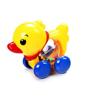 Baby Rattles Pull rope Duck Animal Hand Shaking Bell Car baby educational learn walking toy Rattles Toys Music Handbell for Kids