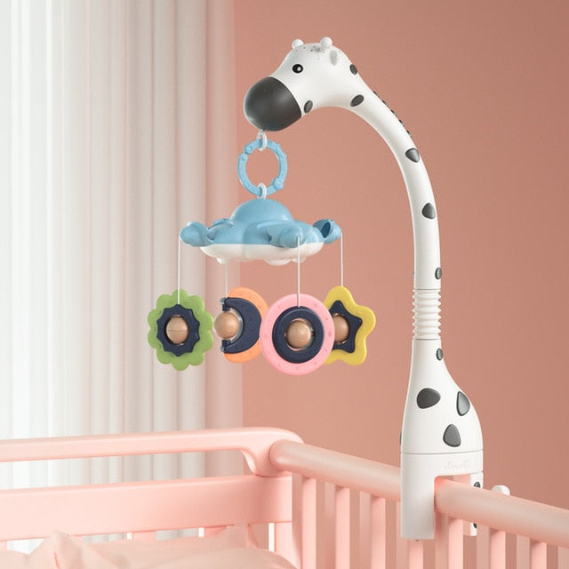 Baby Rattles Crib Mobiles Toy Holder Rotating 360°flexible Rotation Mobile Newborn's Crib Musical Box Projection Infant Baby Toy