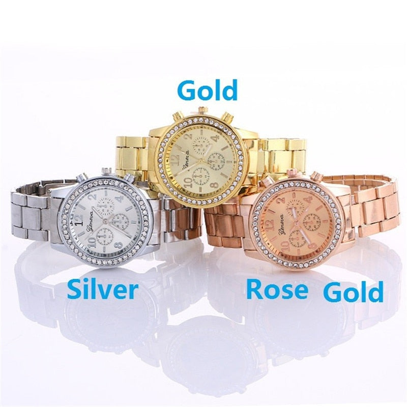 new geneva classic luxury rhinestone watch women watches fashion ladies women clock Reloj Mujer Relogio Feminino 2019