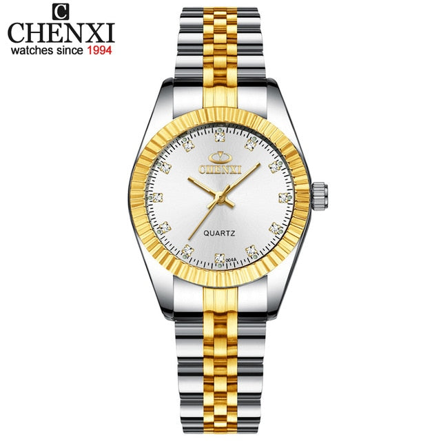 CHENXI Luxury Style Women Watch Stainless Steel Quartz Watches Waterproof Diamond Woman Wristwatch Fashion Elegant Ladies Clock