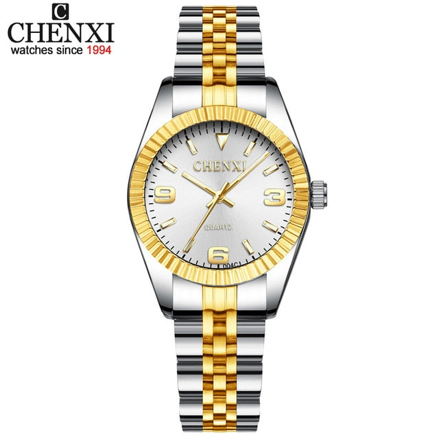 CHENXI Luxury Style Women Watch Stainless Steel Quartz Watches Waterproof Diamond Woman Wristwatch Fashion Elegant Ladies Clock