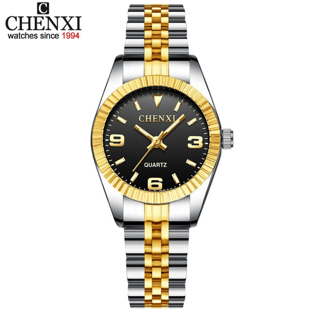 CHENXI Luxury Style Women Watch Stainless Steel Quartz Watches Waterproof Diamond Woman Wristwatch Fashion Elegant Ladies Clock