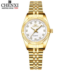 CHENXI Luxury Style Women Watch Stainless Steel Quartz Watches Waterproof Diamond Woman Wristwatch Fashion Elegant Ladies Clock