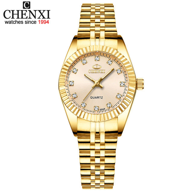 CHENXI Luxury Style Women Watch Stainless Steel Quartz Watches Waterproof Diamond Woman Wristwatch Fashion Elegant Ladies Clock