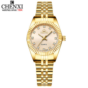 CHENXI Luxury Style Women Watch Stainless Steel Quartz Watches Waterproof Diamond Woman Wristwatch Fashion Elegant Ladies Clock