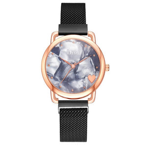 Top Brand 5pcs Set Watch Women Fashion Rose Gold Women Watches Bracelet Watch Ladies Dress Unique Design Magnet Wristwatch Clock