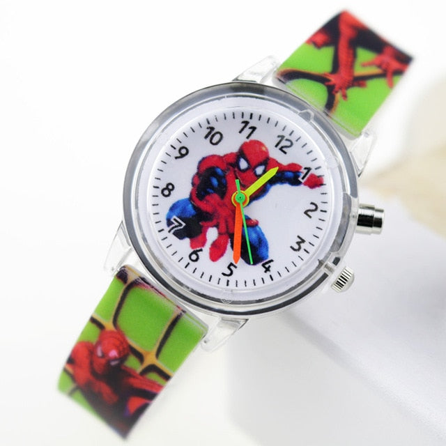 Princess Elsa Children Watches Spiderman Colorful Light Source Boys Watch Girls Kids Party Gift Clock Wrist Relogio Feminino