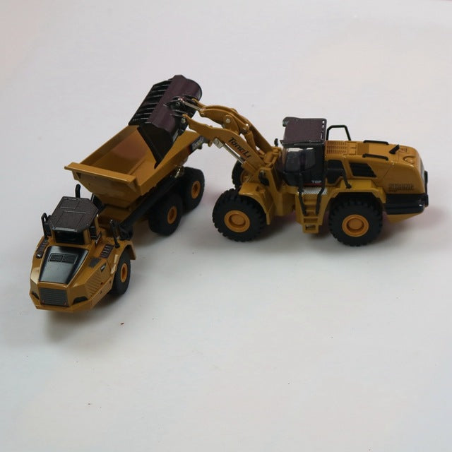 HUINA 1:50 dump truck excavator Wheel Loader Diecast Metal Model Construction Vehicle Toys for Boys Birthday Gift Car Collection