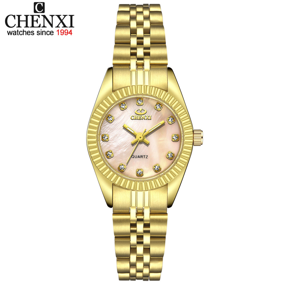 CHENXI Luxury Style Women Watch Stainless Steel Quartz Watches Waterproof Diamond Woman Wristwatch Fashion Elegant Ladies Clock