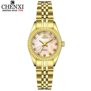 CHENXI Luxury Style Women Watch Stainless Steel Quartz Watches Waterproof Diamond Woman Wristwatch Fashion Elegant Ladies Clock