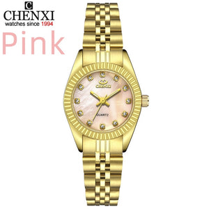 CHENXI Luxury Style Women Watch Stainless Steel Quartz Watches Waterproof Diamond Woman Wristwatch Fashion Elegant Ladies Clock