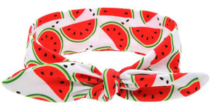 30pcs/lot New hot summer fruit series of children's DIY elastic rabbit ears headband watermelon newborn  knot hair band