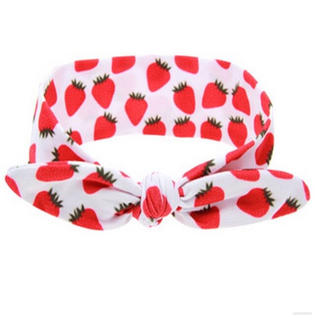 30pcs/lot New hot summer fruit series of children's DIY elastic rabbit ears headband watermelon newborn  knot hair band