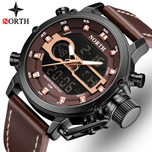 2020 NORTH Luxury Brand Quartz Watch Men Outdoor Waterproof Sport Military Watches Men Analog Digital Watch Relogio Masculino