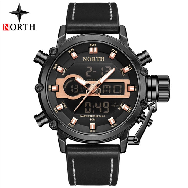 2020 NORTH Luxury Brand Quartz Watch Men Outdoor Waterproof Sport Military Watches Men Analog Digital Watch Relogio Masculino