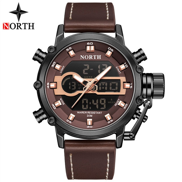 2020 NORTH Luxury Brand Quartz Watch Men Outdoor Waterproof Sport Military Watches Men Analog Digital Watch Relogio Masculino