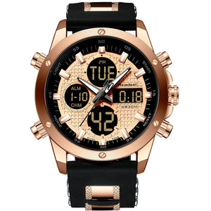 Mens Watches Top Brand Luxury Chronograph Gold Men Watch Quatz Digital Led Sport Watch Men Male Clock Man Waterproof Wristwatch