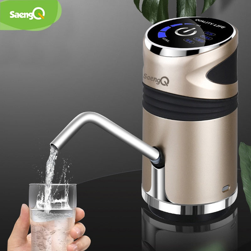 saengQ Home Water Bottle Pump USB Charging Automatic Drinking Water Pump Portable Electric Water Dispenser Water Bottle Switch