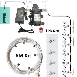 Water Mist Spray For Booth Sterilizing And Outdoor Nebulizer Pump Misting system Kit 6M  9M 12M 15M 18M Slip Lock T connectors