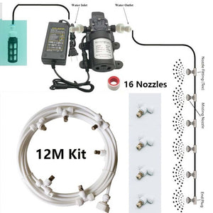 Water Mist Spray For Booth Sterilizing And Outdoor Nebulizer Pump Misting system Kit 6M  9M 12M 15M 18M Slip Lock T connectors