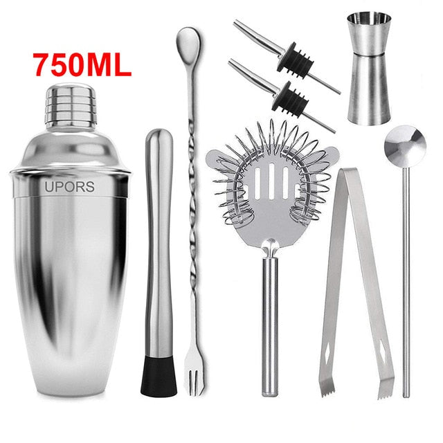 UPORS Stainless Steel Cocktail Shaker Mixer Wine Martini Boston Shaker For Bartender Drink Party Bar Tools 550ML/750ML