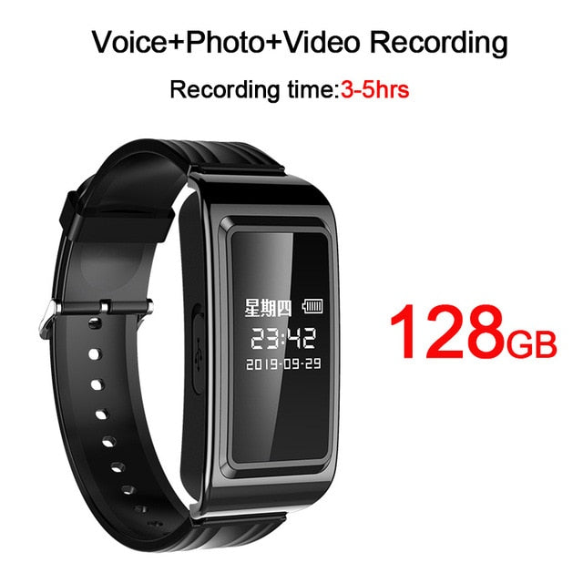 HD 1080P 3-5hrs Long Recording Time Digital Voice Recorder Pen Video Photo Audio Camera Smart Watch Wristband Bracelet