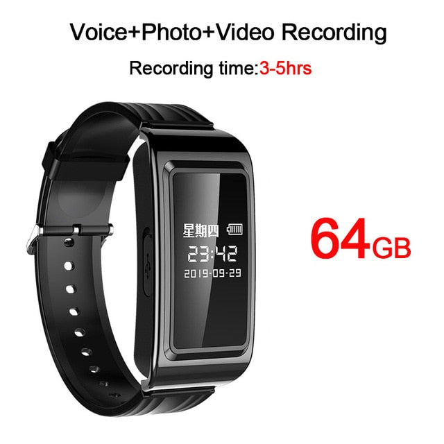 HD 1080P 3-5hrs Long Recording Time Digital Voice Recorder Pen Video Photo Audio Camera Smart Watch Wristband Bracelet