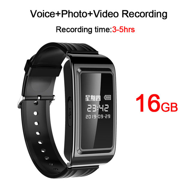 HD 1080P 3-5hrs Long Recording Time Digital Voice Recorder Pen Video Photo Audio Camera Smart Watch Wristband Bracelet