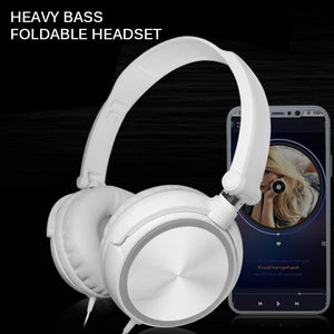 New HD Sound Wired Headphones Over Ear Headsets Bass HiFi Sound Music Stereo Earphone Flexible Adjustable Headset