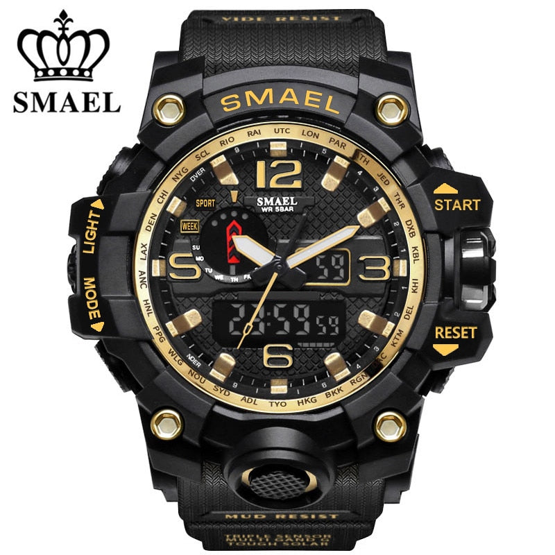 SMAEL Mens Wathes Top Brand Luxury Fashion Digital Watch Men Quartz LED Casual Sport Military Watches Men's relogio masculino