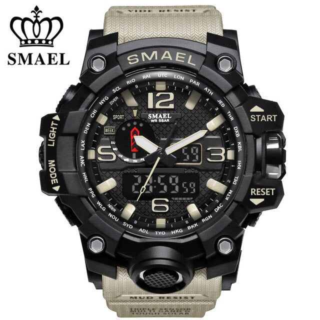 SMAEL Mens Wathes Top Brand Luxury Fashion Digital Watch Men Quartz LED Casual Sport Military Watches Men's relogio masculino