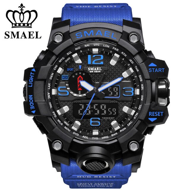 SMAEL Mens Wathes Top Brand Luxury Fashion Digital Watch Men Quartz LED Casual Sport Military Watches Men's relogio masculino