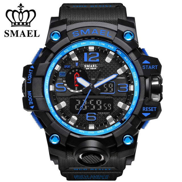 SMAEL Mens Wathes Top Brand Luxury Fashion Digital Watch Men Quartz LED Casual Sport Military Watches Men's relogio masculino