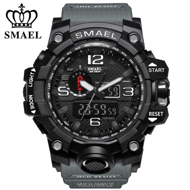 SMAEL Mens Wathes Top Brand Luxury Fashion Digital Watch Men Quartz LED Casual Sport Military Watches Men's relogio masculino