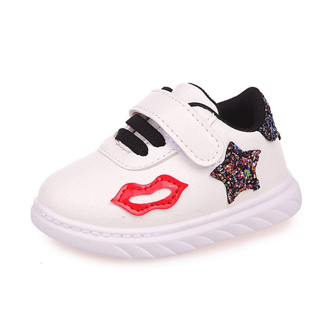 Lovely Fretwork White Children's Footwear for Babies 2017 NEW Autumn/Winter Baby Shoes Girl/Boy Cartoon Sneakers Newborns A08232